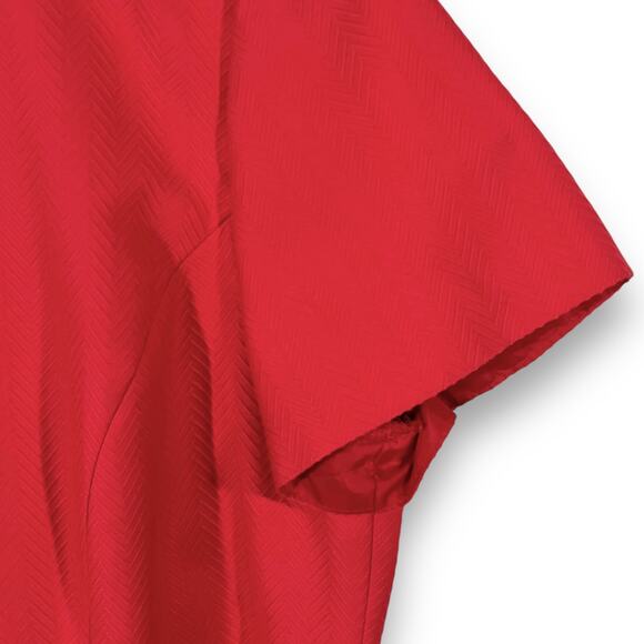 Talbots Sheath Dress Size 14 Chain Detail Pink Short Sleeve Knee Length - Picture 5 of 9